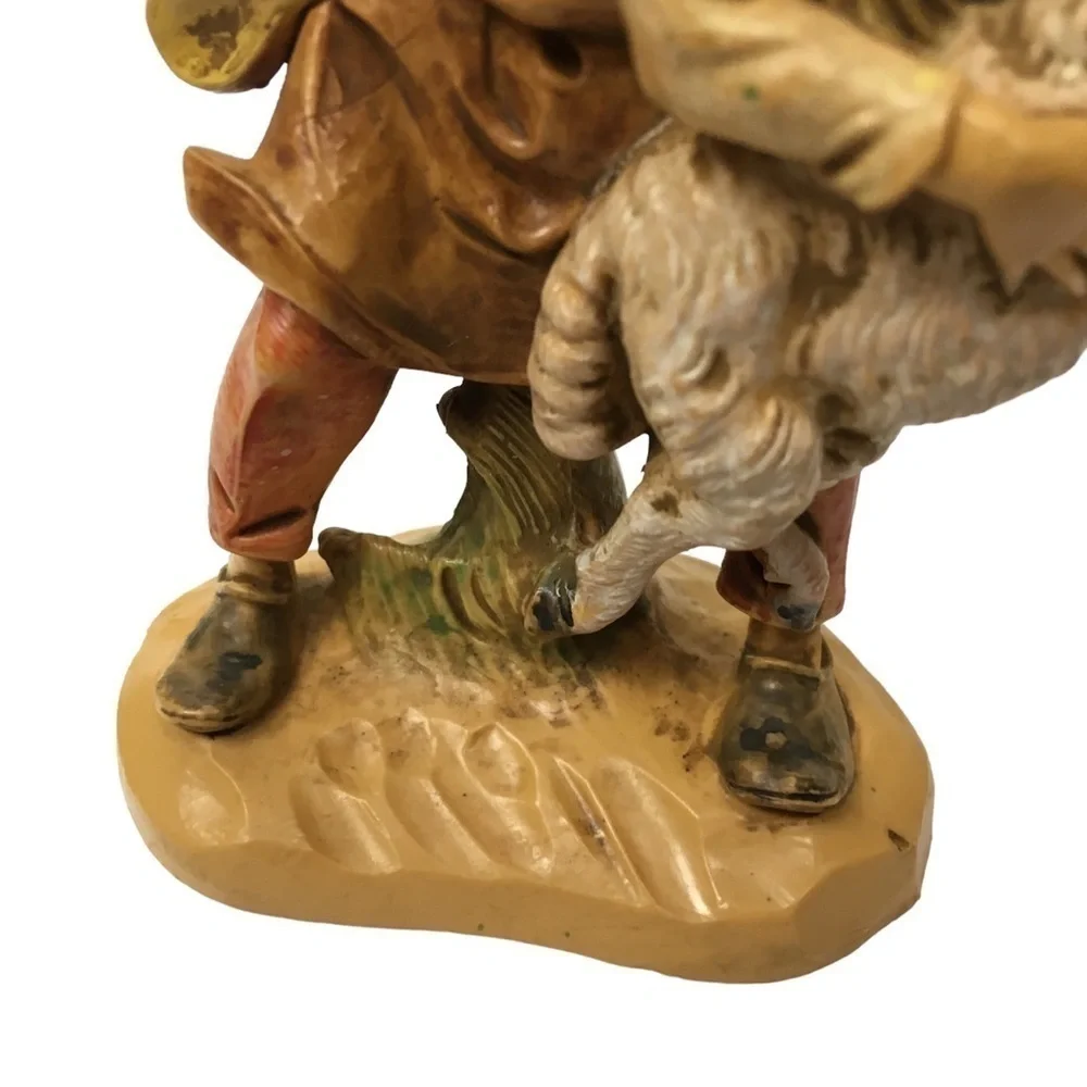 VINTAGE 90s Fontanini Nativity #129/B Aaron Shepherd Figurine Holding Sheep 1993